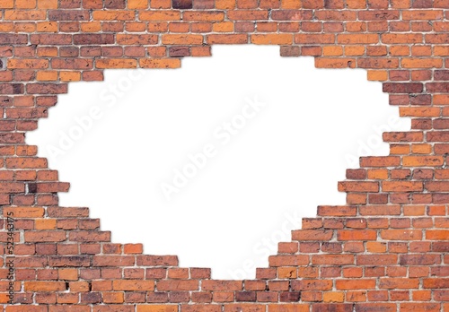 texture of old red bricks wall background with white place for your text  