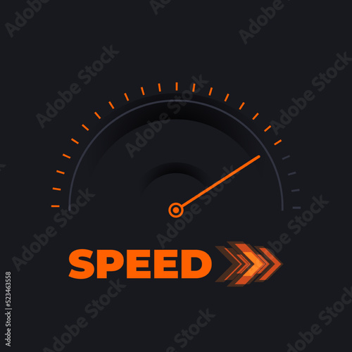 Vector abstract speedometer concept template. Vector illustration