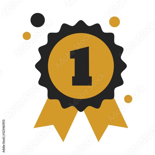 Number one flat icon. Graduating funny stickers, school party props, speech bubbles vector illustration. Modern photo design and decoration concept