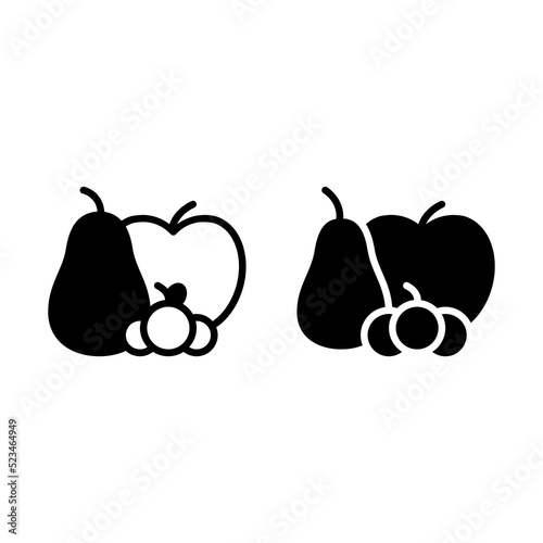 fruits icon with solid line and glyph style. Suitable for website design, logo, app and UI.