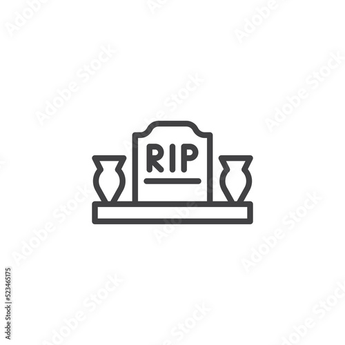 Tombstone Rip line icon