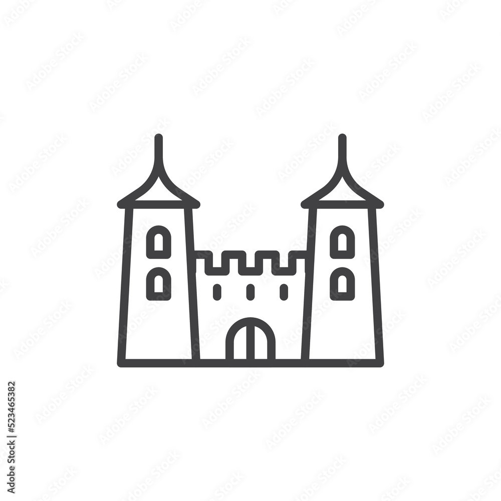 Medieval castle line icon