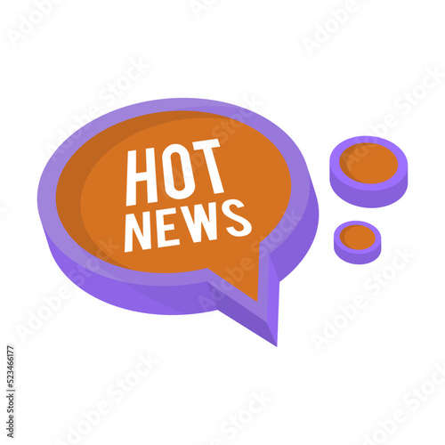 News label flat icon. Hot news titles vector illustration. Newsletter, TV headline and typography