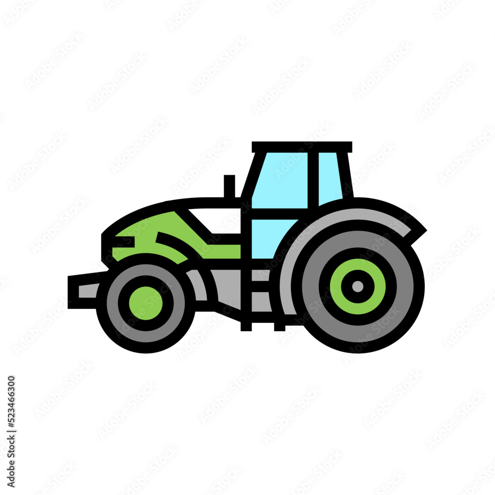 tractor construction car vehicle color icon vector. tractor construction car vehicle sign. isolated symbol illustration