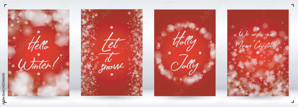 Vector Merry Christmas and New Year Card Collection with Magical Bokeh Lights Sparkle Confetti. Shiny Glitter Christmas Party Print Collection. Winter Sparkle Snowfall Design for Holiday's Poster. Vector Merry Christmas and New Year Card Collection with Magical Bokeh Lights Sparkle Confetti. Shiny Glitter Christmas Party Print Collection. Winter Sparkle Snowfall Design for Holiday's Poster.