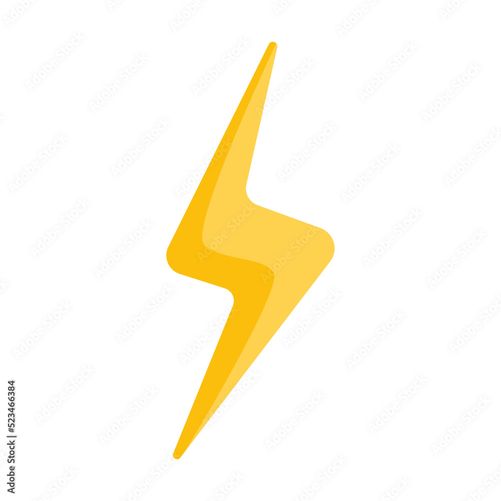 Weather emoticon flat icon. Cartoon lightning isolated vector illustration. Meteorology and sky Weather emoticon flat icon. Cartoon lightning isolated vector illustration. Meteorology and sky