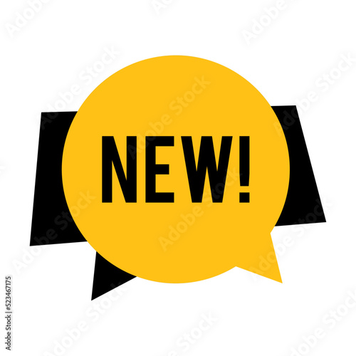 New discount promotion tag. Special offer yellow ribbon and sign. Vector illustration for retail, commerce, marketing, advertising