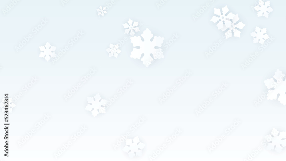 Fototapeta premium Christmas Vector Background with Falling Snowflakes. Isolated on Red Background. Realistic Snow Sparkle Pattern. Snowfall Overlay Print. Winter Sky. Papercut Snowflakes.