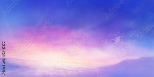 紫がかった朝焼けの風景イラスト © gelatin