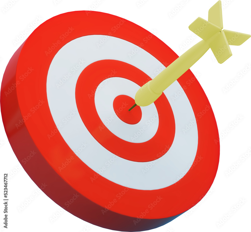 Red circle target with yellow darts.
