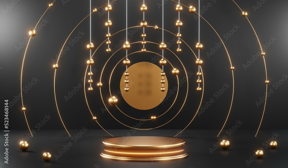 3D rendering of blank product background for cream cosmetics Modern black podium background 3D rendering of blank product background for cream cosmetics Modern black podium background