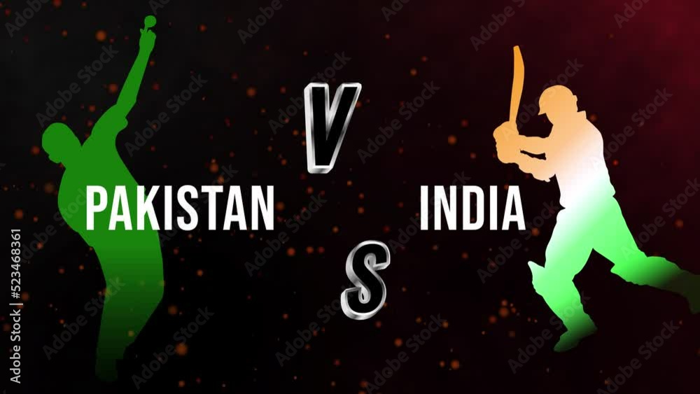 India vs Pakistan with batsman and baller for pakistan vs india cricket game and competition.