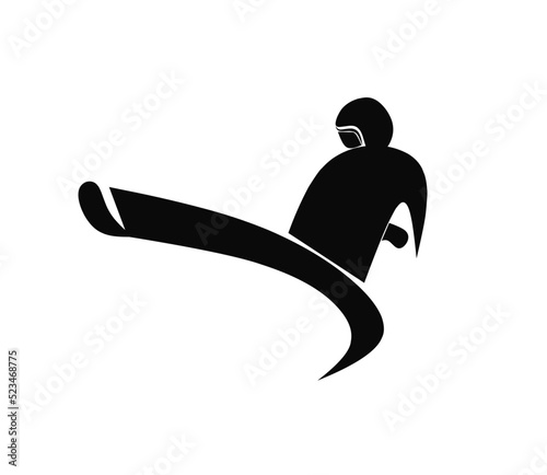 Vector taekwondo logo template. Martial arts badge. Emblem for sports events, competitions, tournaments. Silhouette of a man.