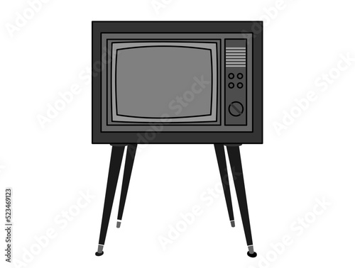 The vintage television vector black and white

