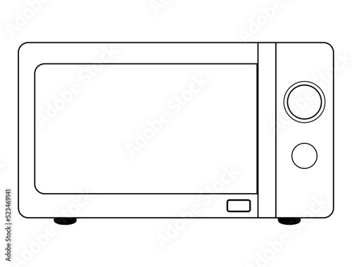 The microwave for cooking vector black and white stroke
