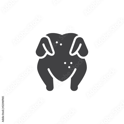 Roasted chicken vector icon