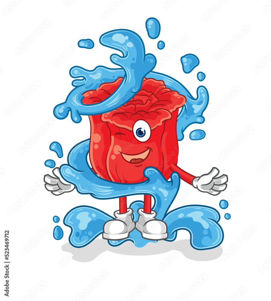 rose fresh with water mascot. cartoon vector