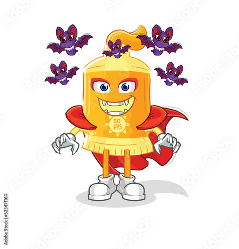 sunscreen Dracula illustration. character vector