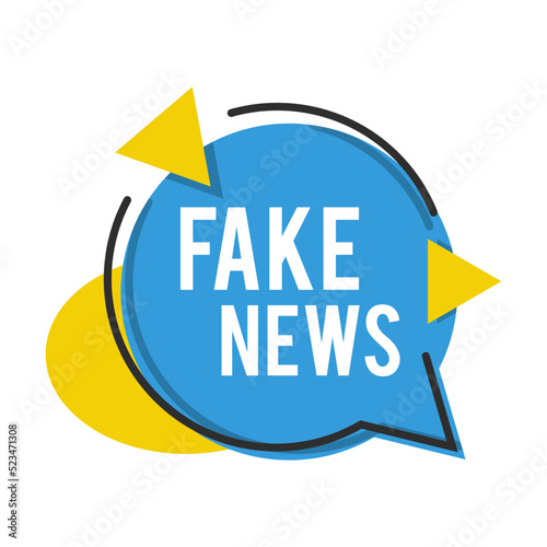 News label flat icon. Fake news titles vector illustration. Newsletter, TV headline and typography concept