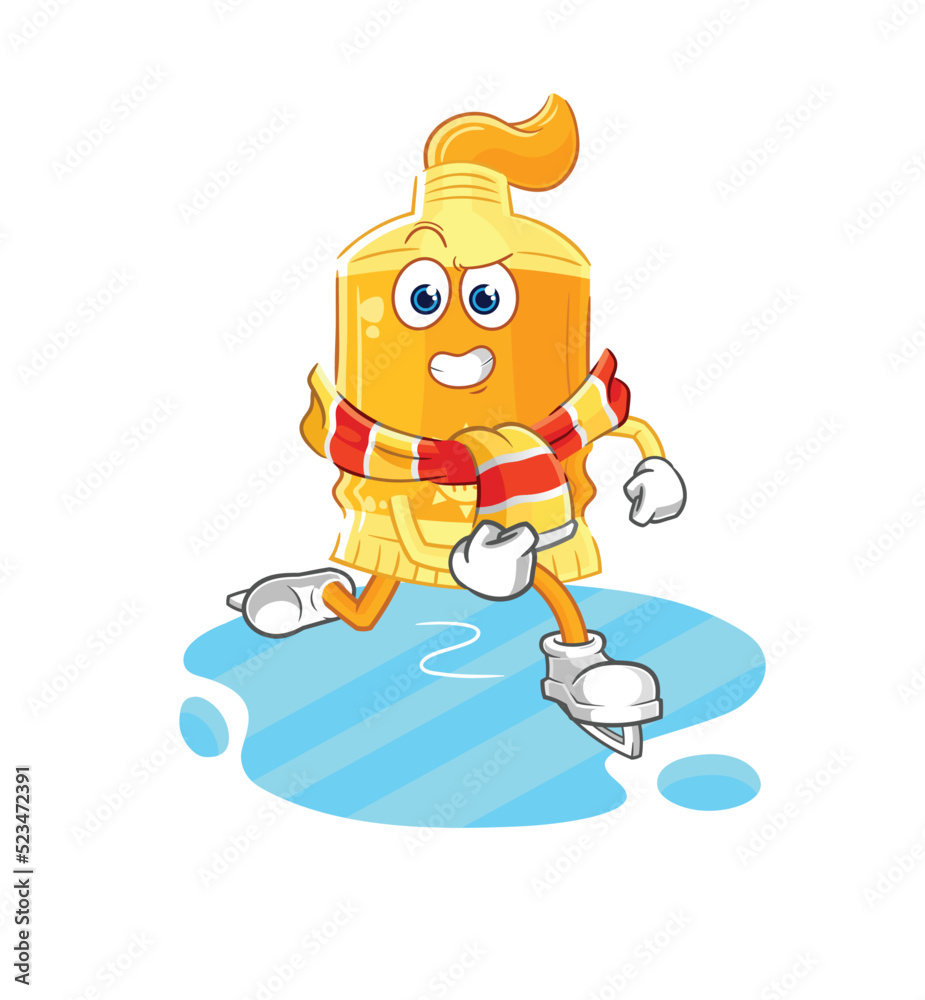 sunscreen ice skiing cartoon. character mascot vector