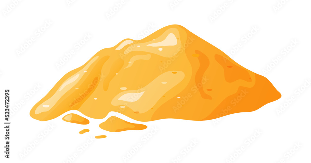 Sand pile, heap, sandy dune isolated on white background. Decorative design element of manufacturing material. Cartoon vector illustration Sand pile, heap, sandy dune isolated on white background. Decorative design element of manufacturing material. Cartoon vector illustration