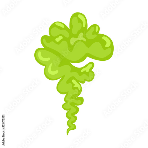 Smell odor clouds flat icon. Cartoon green toxic steam, stinky dirt breath, odor smoke isolated vector illustration. Fart and stink