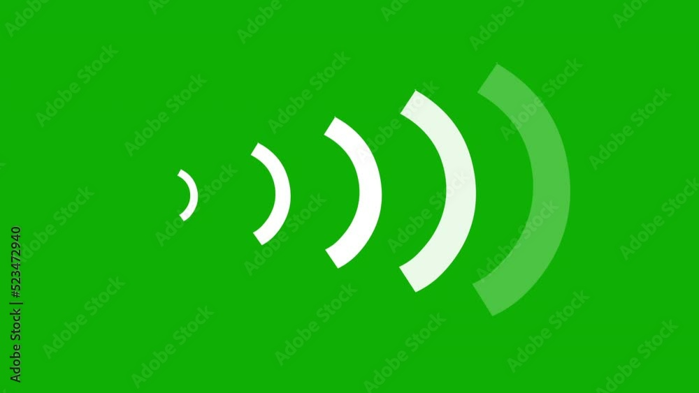 Sound waves motion graphics with green screen background