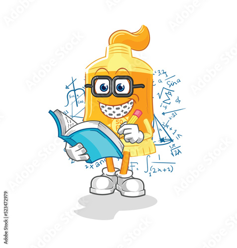 sunscreen geek cartoon. cartoon mascot vector