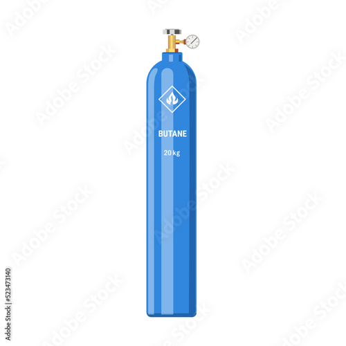 Butane gas storage cylinders flat icon. Tanks and containers isolated vector illustration