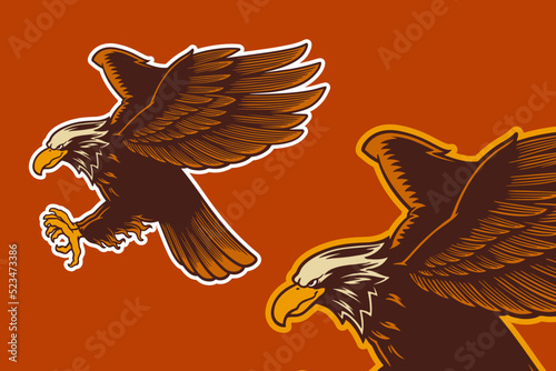 eagle mascot vector illustr...