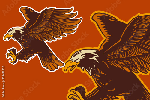 eagle mascot vector illustr...