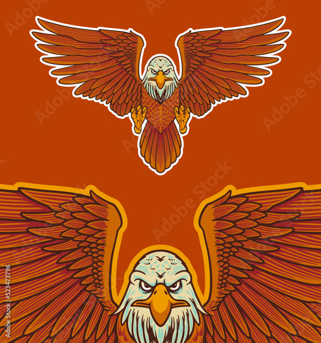 eagle mascot vector illustr...