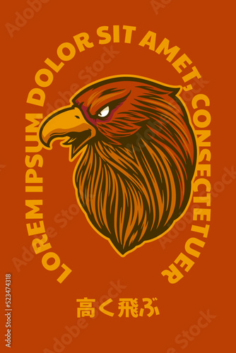 eagle head poster vector il...