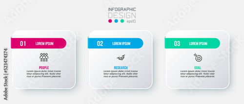 Infographic template business concept with step. 