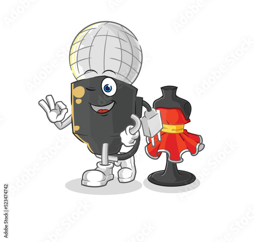 mic fashion designer vector. cartoon character