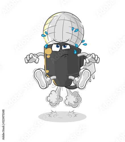 Foto mic fart jumping illustration. character vector