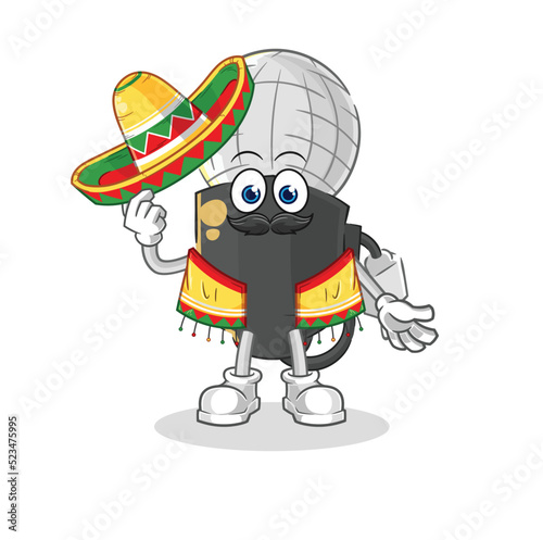 mic Mexican culture and flag. cartoon mascot vector