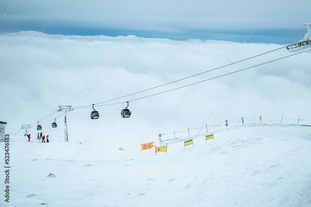 Slovakia, Jasna - January 31, 2022: chair lift cabin ski resort Slovakia, Jasna - January 31, 2022: chair lift cabin ski resort