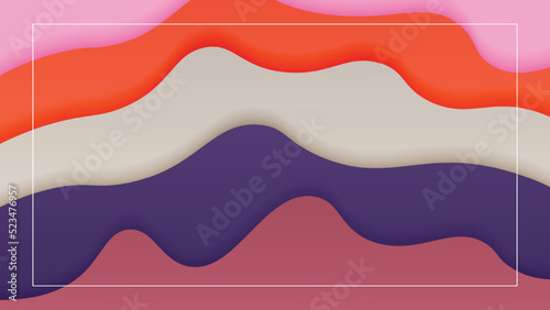 Abstract colourful papercut background. Modern colorful wavy layers vector illustration