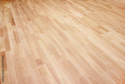 New oak parquet of brown color. Floor wood laminate © frenta