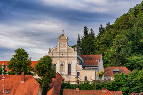 Slovenia, Savinja, Celje, Facade of Saint Cecilia Church photo