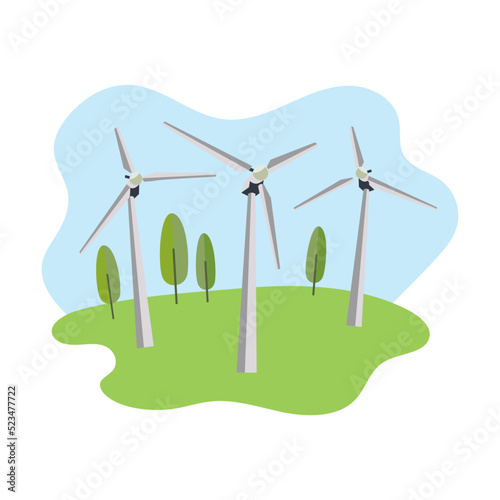 Energy air production cartoon vector illustration. Water and air pollution, crude oil, gas, minerals extraction, forest industry