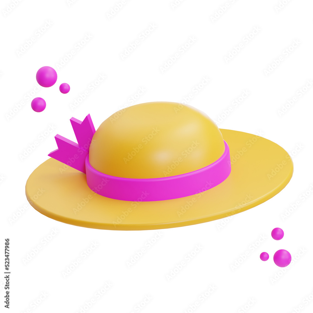 Fototapeta premium sun hat illustration 3d