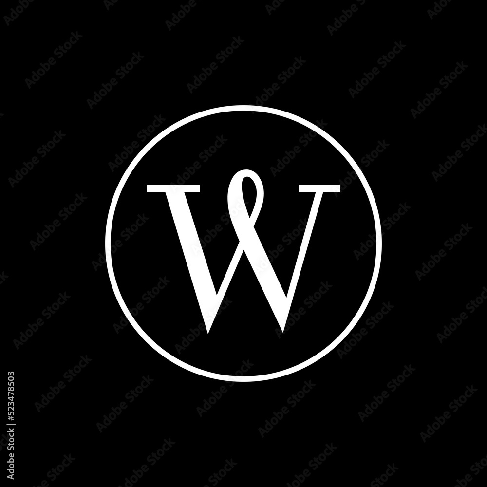 Initial W letter in a circle logo. Vector design template elements for your application or corporate identity. Initial W letter in a circle logo. Vector design template elements for your application or corporate identity.