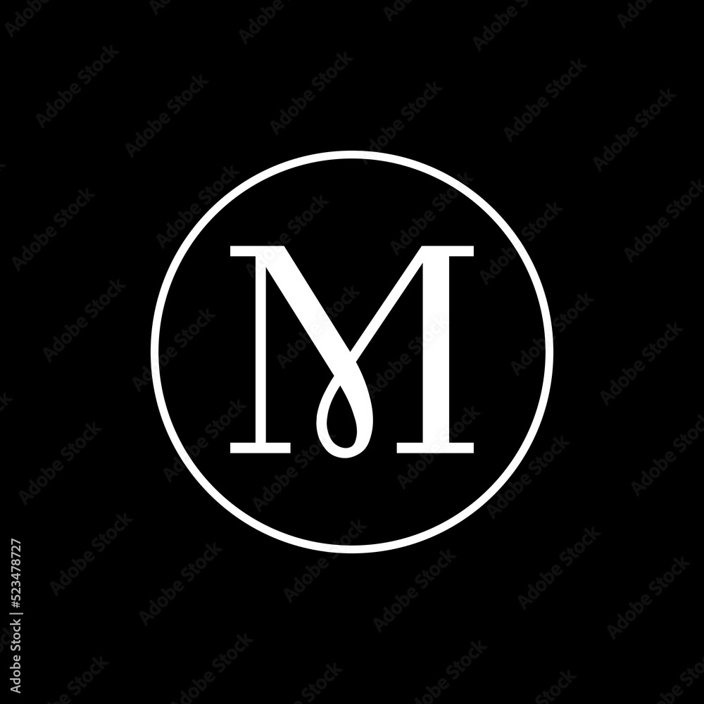 Initial M letter in a circle logo. Vector design template elements for ...