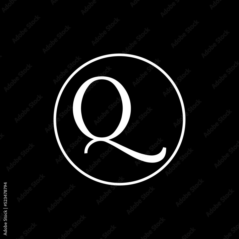 Initial Q letter in a circle logo. Vector design template elements for your application or corporate identity. Initial Q letter in a circle logo. Vector design template elements for your application or corporate identity.