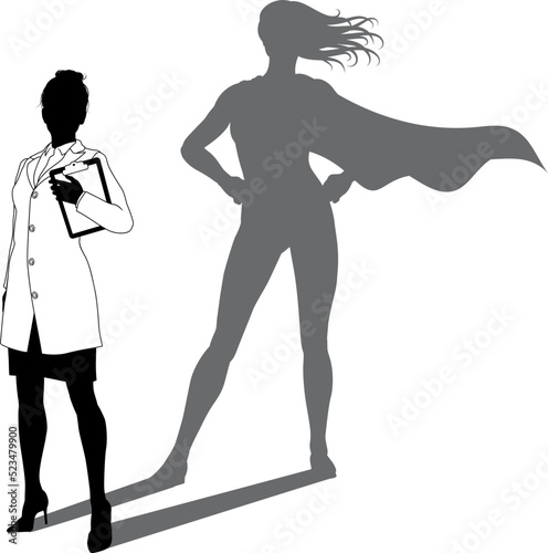 Superhero Scientist Super Hero Shadow Silhouette