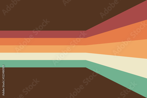 Perspective colorful retro striped lines background