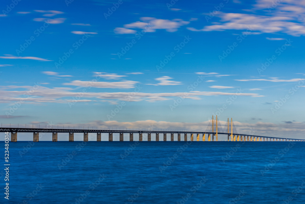 Denmark, Copenhagen,OresundBridge stretching overOresund strait Denmark, Copenhagen,OresundBridge stretching overOresund strait