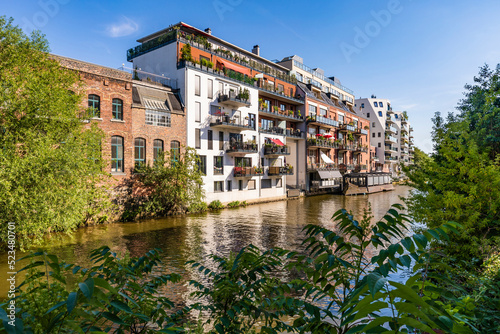 Germany, Saxony, Leipzig, Apartments along WhiteElstercanal